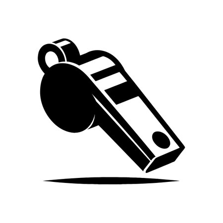 High-Quality Whistle Silhouette for School, Sports, and Fitness Projectsのイラスト素材