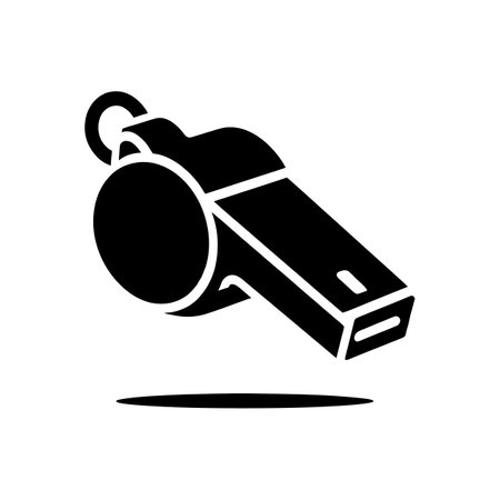 Whistle Silhouette Vector for Sports and Referee Illustrationsのイラスト素材