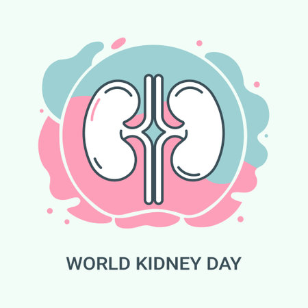 World Kidney Day Minimalist Vector Design Featuring Kidney Health Awarenessのイラスト素材