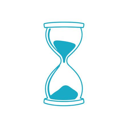 Minimalist Blue Hourglass Vector Design for Time Management Concepts