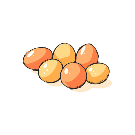 Hand-Drawn Style Egg Illustration Perfect for Kitchen or Nature Themesのイラスト素材