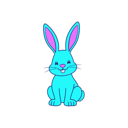 Happy Rabbit Drawing for Kids' Books and Educational Materialsのイラスト素材