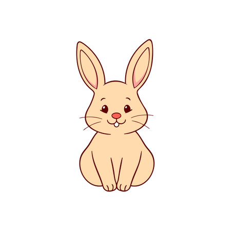 Smiling Bunny Character Vector for Easter and Spring Designsのイラスト素材