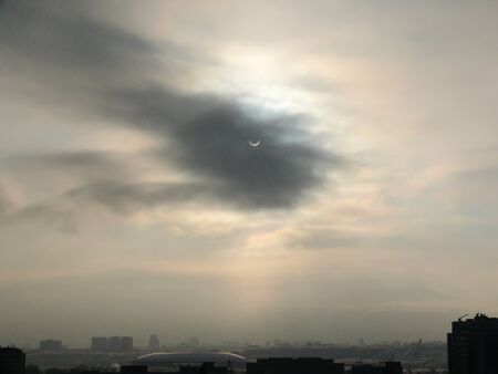 Solar eclipse of January 4, 2011.の写真素材