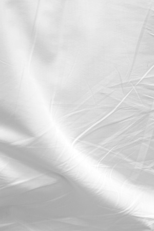 White matter. The white crumpled fabric. 