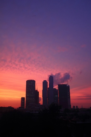 Sunset in a city. の写真素材