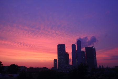 Sunset in a city. の写真素材
