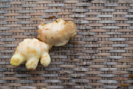 Ginger on weave bambooの写真素材