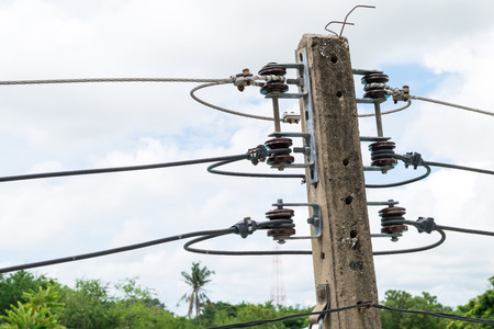 Electrical pillar with sky backgroundの写真素材