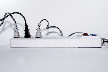 Extension cord with multiple asian plugsの写真素材