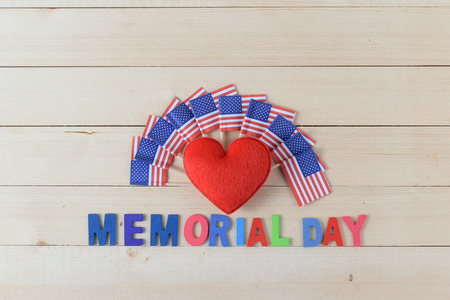 Memorial day background on the wood  floorの写真素材