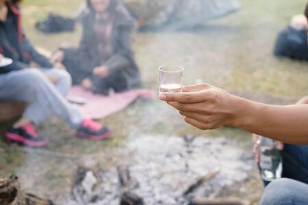 Breakfast Camping,People Friendship Traveling Camping Concept