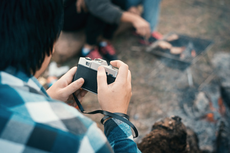 People Friendship Traveling Camping Conceptの写真素材