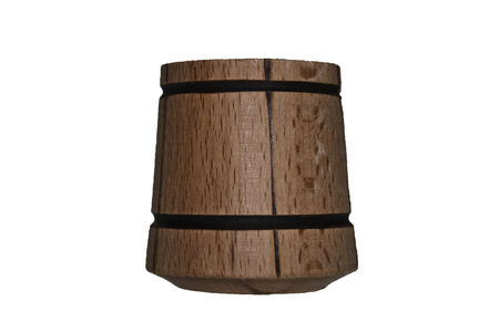wooden bucket isolated on white backgroundの写真素材