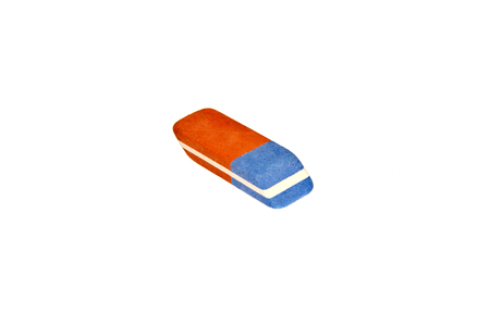 eraser isolated on white backgroundの写真素材