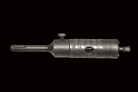 drill isolated on black backgroundの写真素材