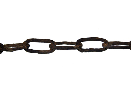 metal chain isolated on white backgroundの写真素材