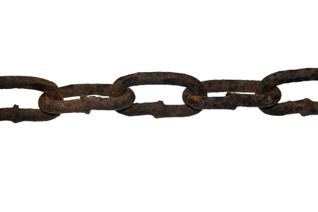 metal chain isolated on white backgroundの写真素材