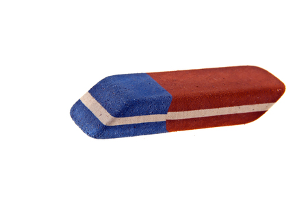 eraser isolated on white backgroundの写真素材