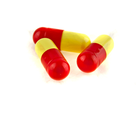 medical pills isolated on white backgroundの写真素材