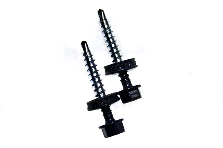 wood screws isolated on white backgroundの写真素材