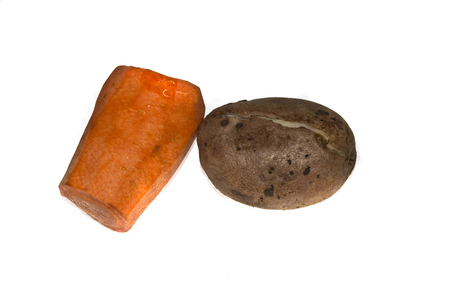 potato isolated on white backgroundの写真素材