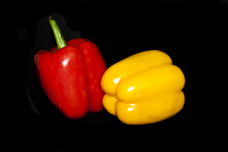 bell pepper isolated on a black backgroundの写真素材