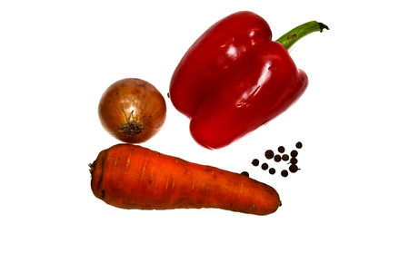 vegetables isolated on white backgroundの写真素材