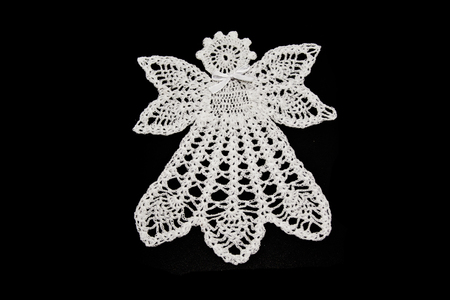 lace isolated on black backgroundの写真素材