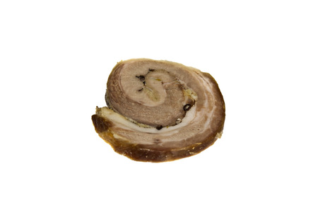 sausage isolated on white backgroundの写真素材