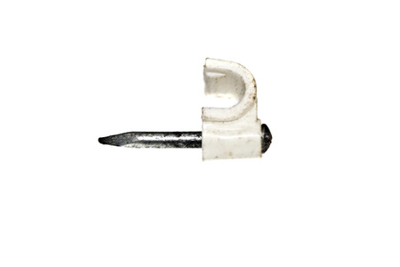 wood screw isolated on white backgroundの写真素材