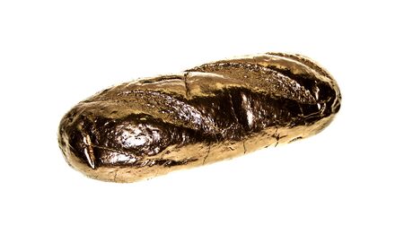 golden loaf isolated on white background