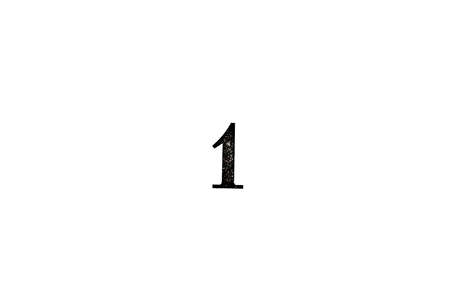 one digit isolated on white background