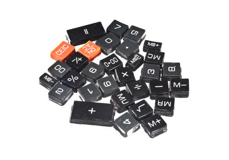 calculator isolated on white backgroundの写真素材