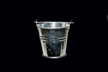 bucket isolated on black backgroundの写真素材