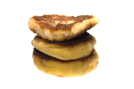 cheese cake isolated on white backgroundの写真素材