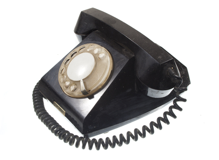 old telephone isolated on white backgroundの写真素材