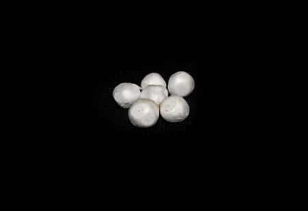 polystyrene isolated on black background