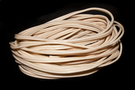 wire isolated on black backgroundの写真素材