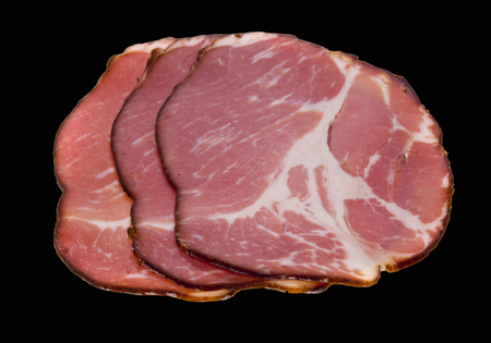 meat isolated on black backgroundの写真素材
