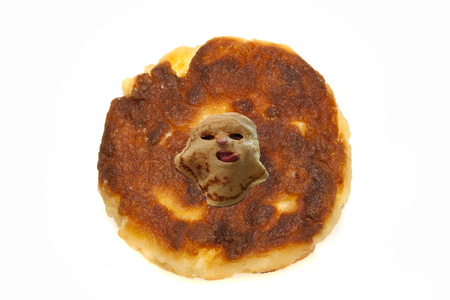 cheesecakes isolated on white backgroundの写真素材