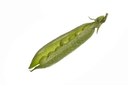 peas isolated on white backgroundの写真素材
