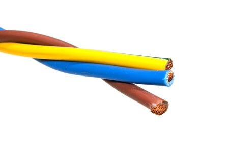 electrical wire isolated on white background