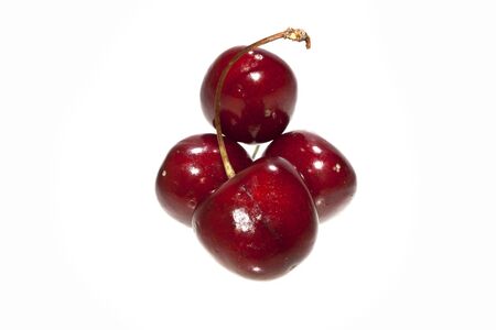 cherry isolated on white backgroundの写真素材