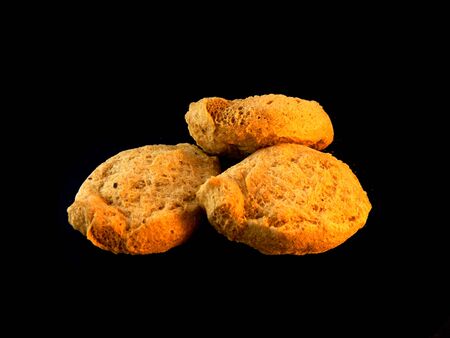 soy meat isolated on black backgroundの写真素材