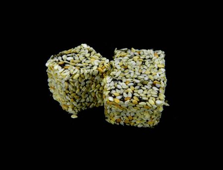 marmalade candy isolated on a black backgroundの写真素材
