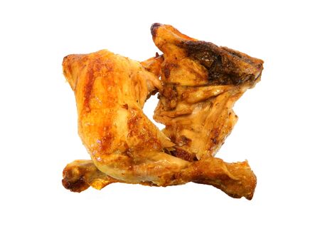 fried fish isolated on white backgroundの写真素材