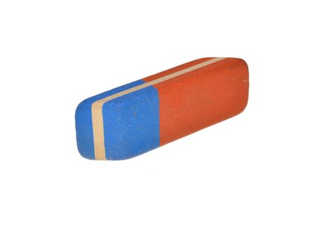 eraser isolated on white backgroundの写真素材
