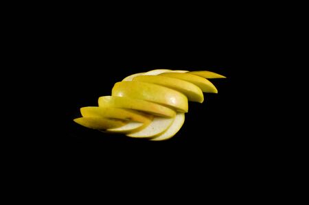 apple isolated on black backgroundの写真素材