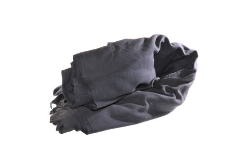 black fabric isolated on white backgroundの写真素材